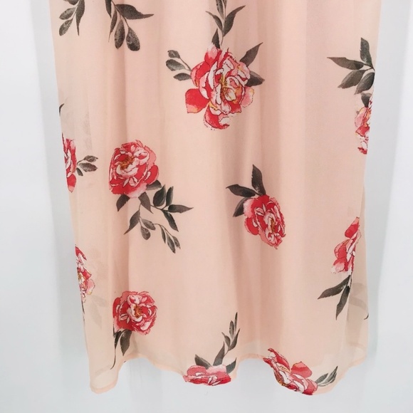 Flutter Sleeve Floral Maxi Dres Blush Pink Size Medium - Picture 3 of 8